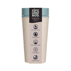 Circular Cup 12oz Cream & Faraway Blue - Mugs & Cups - Eco-Friendly Corporate Gifts Dubai