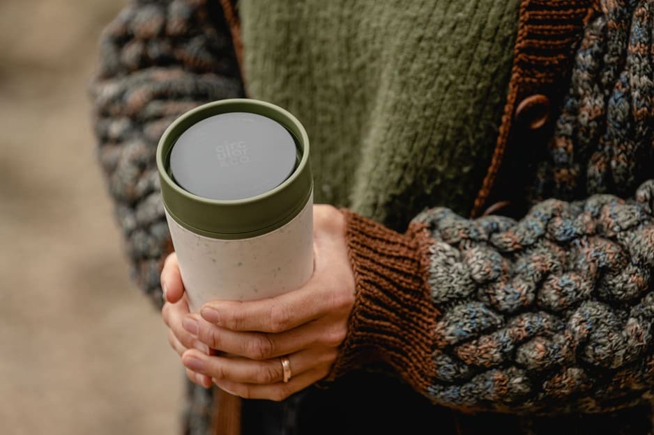 Circular Cup 12oz Cream & Honest Green - Mugs & Cups - Eco-Friendly Corporate Gifts Dubai
