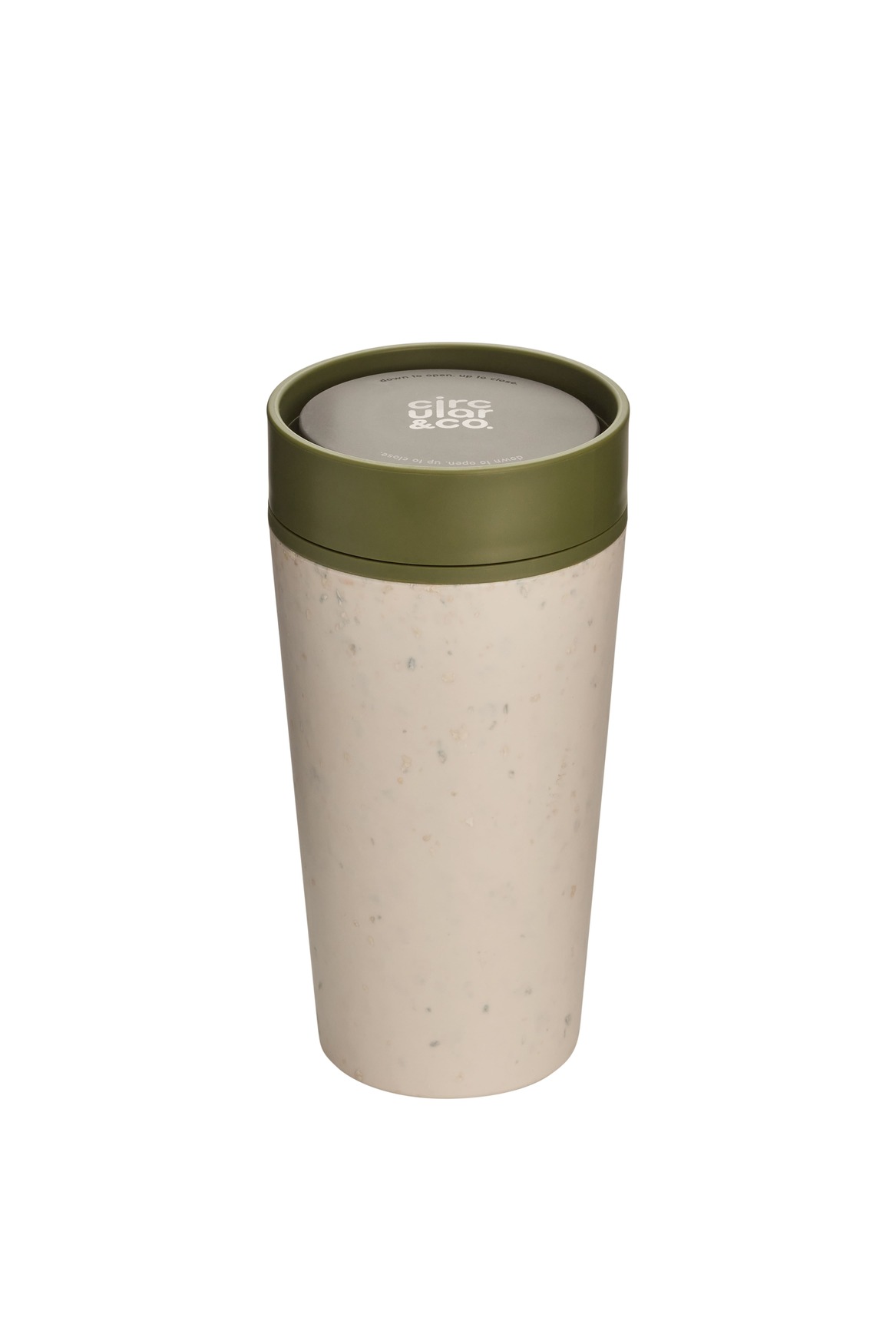 Circular Cup 12oz Cream & Honest Green - Mugs & Cups - Eco-Friendly Corporate Gifts Dubai