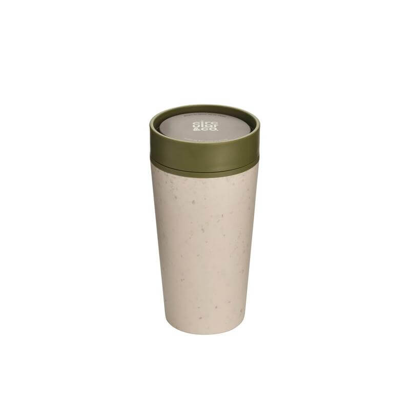 Circular Cup 12oz Cream & Honest Green - Mugs & Cups - Eco-Friendly Corporate Gifts Dubai