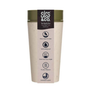Circular Cup 12oz Cream & Honest Green - Mugs & Cups - Eco-Friendly Corporate Gifts Dubai
