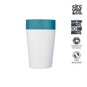 Circular Cup 8oz Chalk & Aquamarine Green - Mugs & Cups - Eco-Friendly Corporate Gifts Dubai