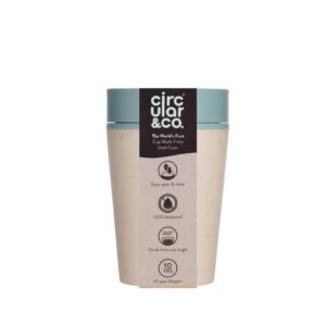 Circular Cup 8oz Cream & Faraway Blue - Mugs & Cups - Eco-Friendly Corporate Gifts Dubai
