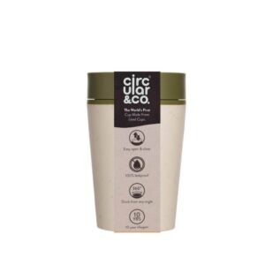 Circular Cup 8oz Cream & Honest Green - Mugs & Cups - Eco-Friendly Corporate Gifts Dubai