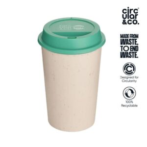 Circular NOW Cup 12oz Cream & Happy Mint - Mugs & Cups - Eco-Friendly Corporate Gifts Dubai