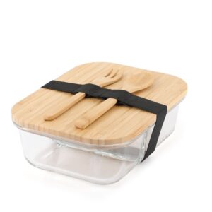 CORNETO - Hans Larsen Glass Lunch Box with Bamboo Cutlery - Flasks & Bottles & Lunch Boxes & Lunch & Cooler Bags & Eat & Drink - Eco-Friendly Corporate Gifts Dubai