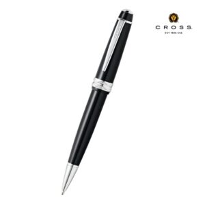 Cross Bailey Light™ Polished Black Resin with Polished Chrome Appointments Ballpoint Pen (Blue Ink) - Promotional Eco-friendly pens - Eco-Friendly Corporate Gifts Dubai