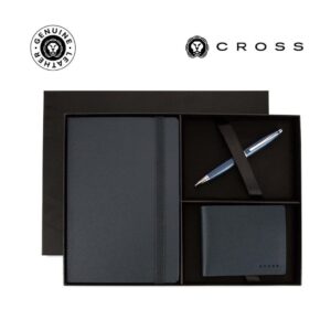 Cross Calais™ Ballpoint Pen with Notebook and Bifold Wallet Gift Set - Blue - Gift Sets - Eco-Friendly Corporate Gifts Dubai