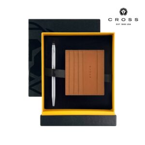 Cross Click™ Ballpoint Pen with Leather Cardholder - Mocha - Gift Sets - Eco-Friendly Corporate Gifts Dubai