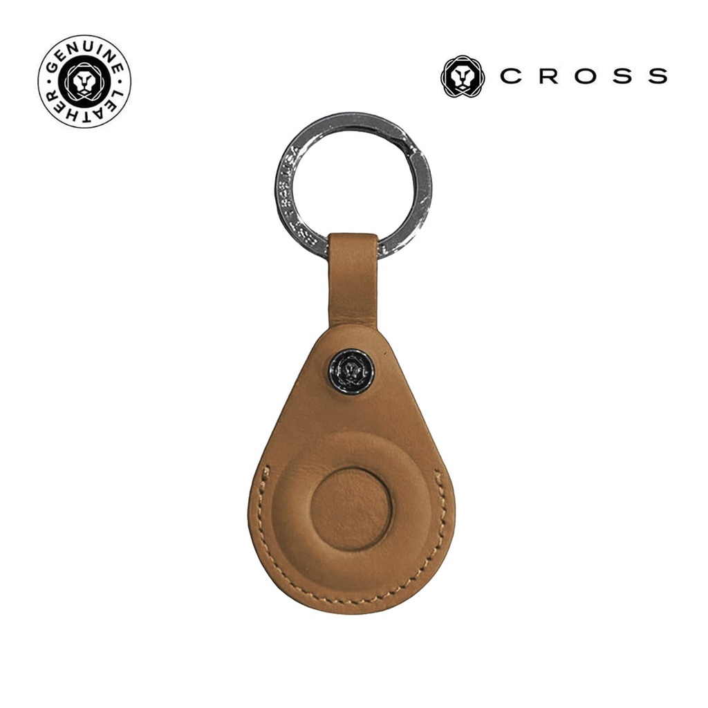 CROSS Leather Airtag Key Ring - Mocha - Key Holders - Eco-Friendly Corporate Gifts Dubai
