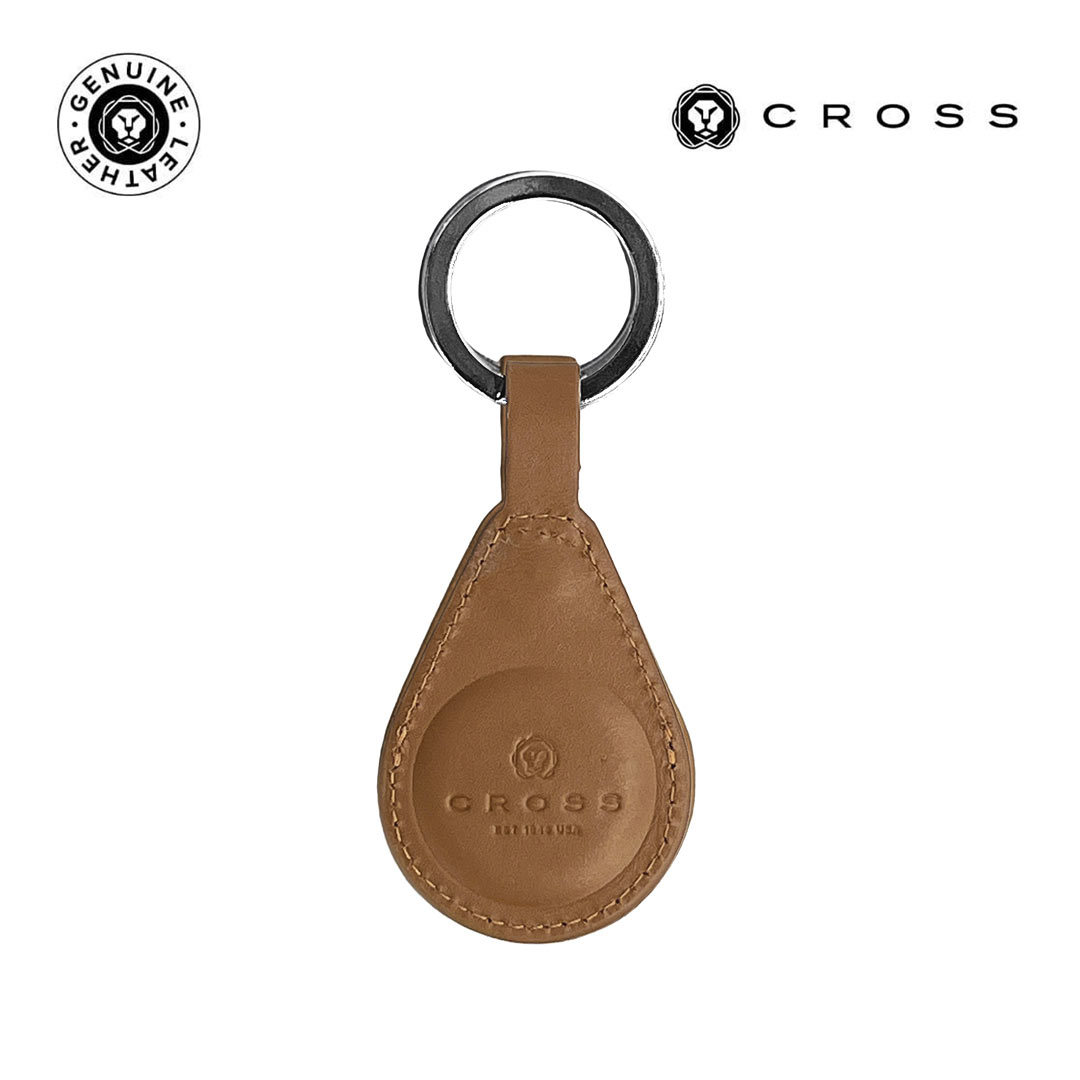 CROSS Leather Airtag Key Ring - Mocha - Key Holders - Eco-Friendly Corporate Gifts Dubai