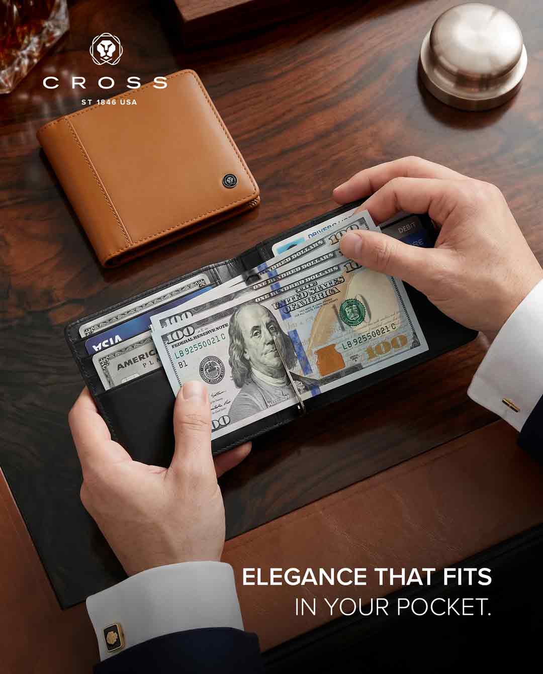 CROSS Leather Clip Wallet - Mocha - Card Holders & Wallets - Eco-Friendly Corporate Gifts Dubai