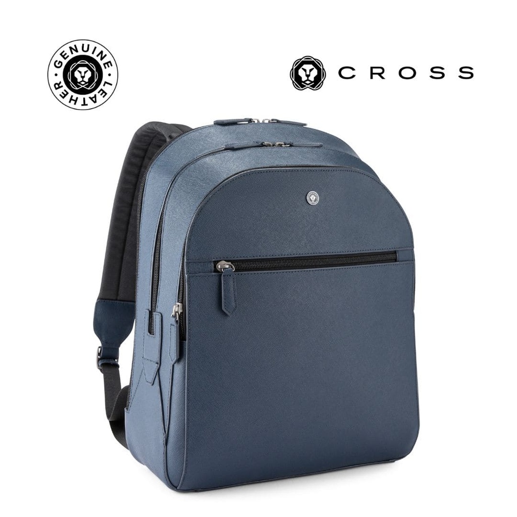 Cross Luxury Leather Backpack - Navy Blue - Backpacks - Eco-Friendly Corporate Gifts Dubai