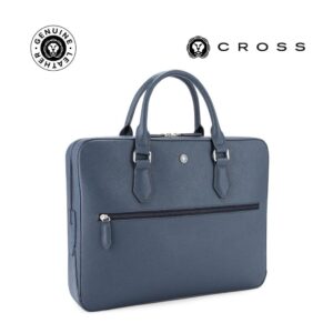 Cross Luxury Leather Briefcase - Navy Blue - Laptop Bags - Eco-Friendly Corporate Gifts Dubai