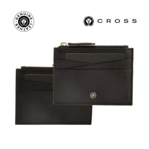CROSS Pebble Leather Ladies' 6CC Zip Card Holder - Black - Card Holders & Wallets - Eco-Friendly Corporate Gifts Dubai