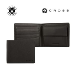 CROSS Saffiano Leather 4CC Bifold Wallet with Coin Pocket - Black - Card Holders & Wallets - Eco-Friendly Corporate Gifts Dubai