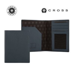CROSS Saffiano Leather 4CC Passport Cover - Navy Blue - Card Holders & Wallets - Eco-Friendly Corporate Gifts Dubai