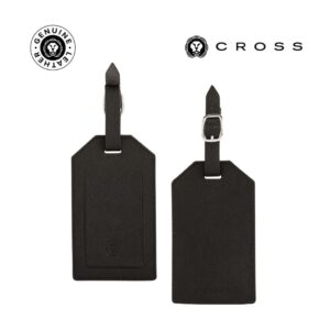 CROSS Saffiano Leather Luggage Label - Black - Travel Accessories - Eco-Friendly Corporate Gifts Dubai