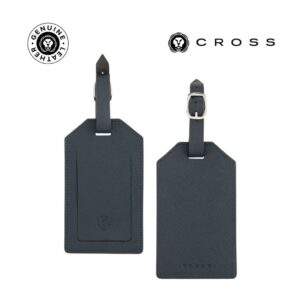 CROSS Saffiano Leather Luggage Label - Navy Blue - Travel Accessories - Eco-Friendly Corporate Gifts Dubai