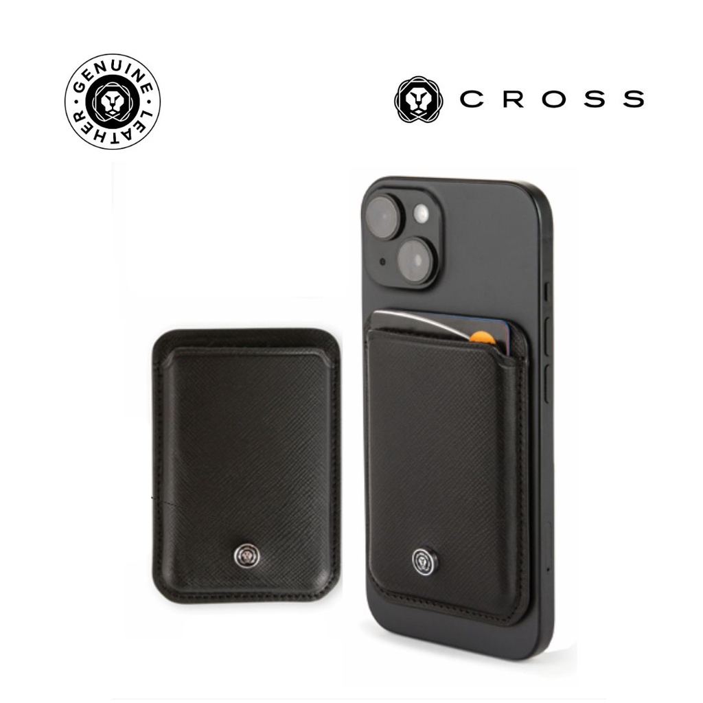 CROSS Saffiano Leather Magnetic Cardholder - Black - Card Holders & Wallets - Eco-Friendly Corporate Gifts Dubai