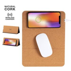 DEBNO - Giftology Cork Mouse Pad with 15W Wireless Charger - Stationery & Desk Items - Eco-Friendly Corporate Gifts Dubai
