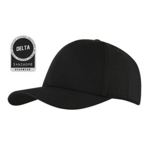 DELTA - Santhome® DryNCool® Performance Stretch-Fitted Cap - Black - Caps - Eco-Friendly Corporate Gifts Dubai