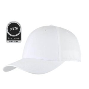 DELTA - Santhome® DryNCool® Performance Stretch-Fitted Cap - White - Caps - Eco-Friendly Corporate Gifts Dubai