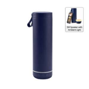 DEXOS - Giftology Double Wall Vacuum Bottle with 3W Speaker - 500 ml - Navy Blue - Audio & Headphones & Flasks & Bottles - Eco-Friendly Corporate Gifts Dubai
