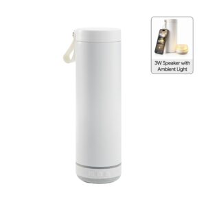 DEXOS - Giftology Double Wall Vacuum Bottle with 3W Speaker - 500 ml - White - Audio & Headphones & Flasks & Bottles - Eco-Friendly Corporate Gifts Dubai