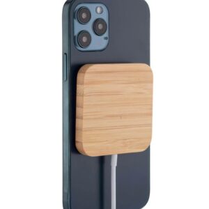 DOMITZ - 15W Square Bamboo Magsafe Wireless Charger - Chargers - Eco-Friendly Corporate Gifts Dubai