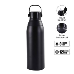 EVORA - Hans Larsen Double Wall Stainless Steel Vacuum Bottle - 750ml - Black - Flasks & Bottles - Eco-Friendly Corporate Gifts Dubai