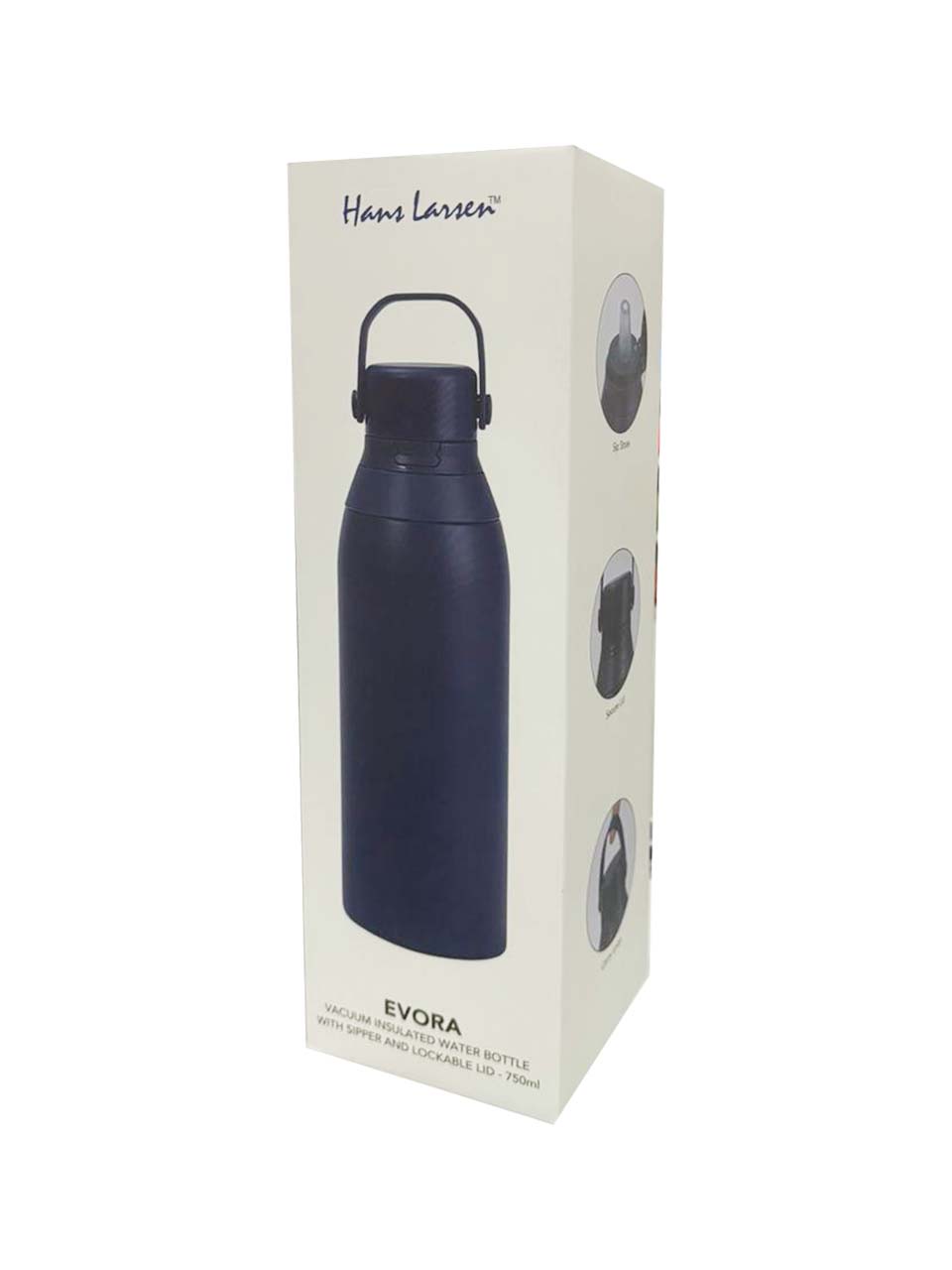 EVORA - Hans Larsen Double Wall Stainless Steel Vacuum Bottle - 750ml - Navy - Flasks & Bottles - Eco-Friendly Corporate Gifts Dubai