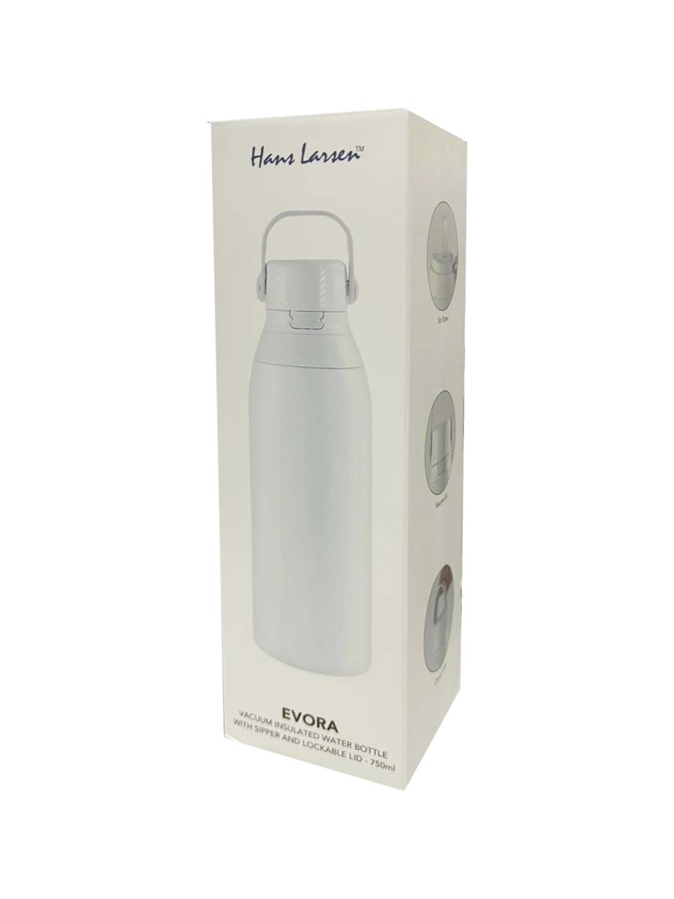 EVORA - Hans Larsen Double Wall Stainless Steel Vacuum Bottle - 750ml - White - Flasks & Bottles - Eco-Friendly Corporate Gifts Dubai