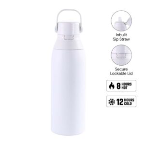 EVORA - Hans Larsen Double Wall Stainless Steel Vacuum Bottle - 750ml - White - Flasks & Bottles - Eco-Friendly Corporate Gifts Dubai
