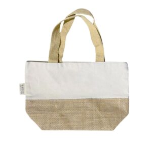 FARUM - GRS-certified Recycled Cotton-Jute Mini Bag - Natural - Shopping & Tote Bags - Eco-Friendly Corporate Gifts Dubai