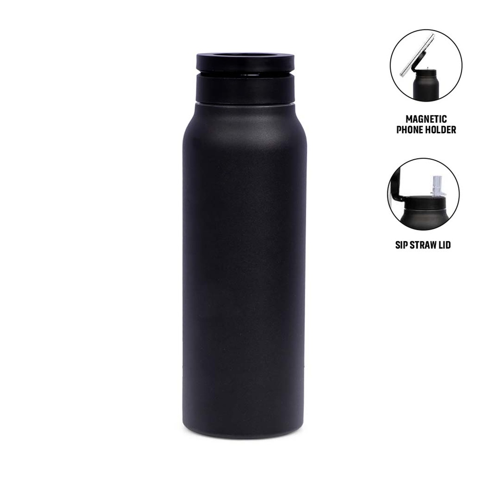 FERRO - Giftology Double Walled Vacuum Bottle with Mag Holder - Black - Flasks & Bottles & Mugs & Cups - Eco-Friendly Corporate Gifts Dubai