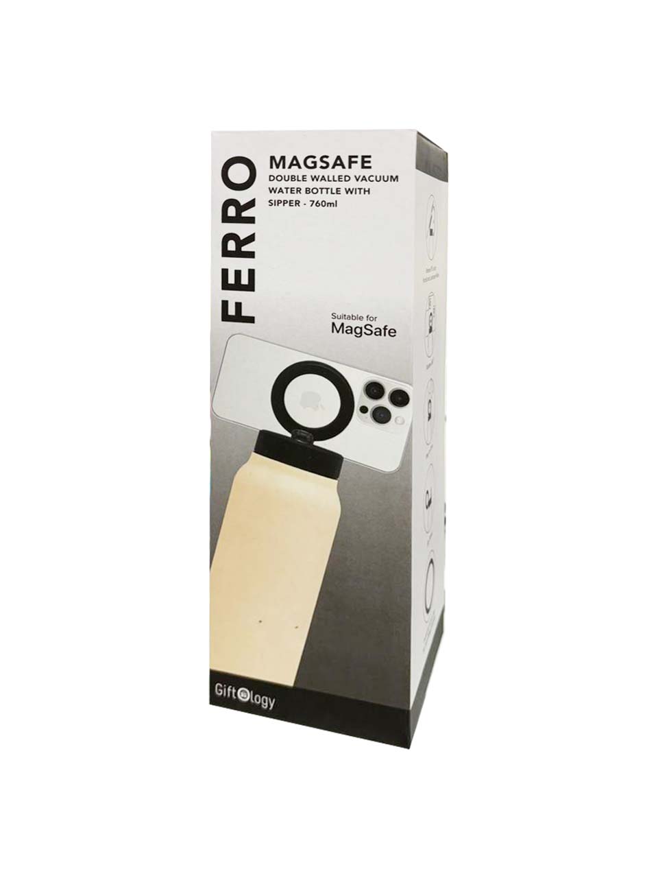FERRO - Giftology Magnetic Phone Holder Water Bottle 760ml - Sandstone - Flasks & Bottles & Mugs & Cups - Eco-Friendly Corporate Gifts Dubai