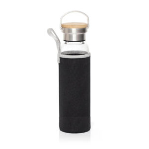FLOHA - Hans Larsen Borosilicate Glass Bottle with Neo Sleeve - Black - Flasks & Bottles - Eco-Friendly Corporate Gifts Dubai