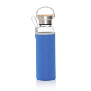 FLOHA - Hans Larsen Borosilicate Glass Bottle with Neo Sleeve - Royal Blue - Flasks & Bottles - Eco-Friendly Corporate Gifts Dubai