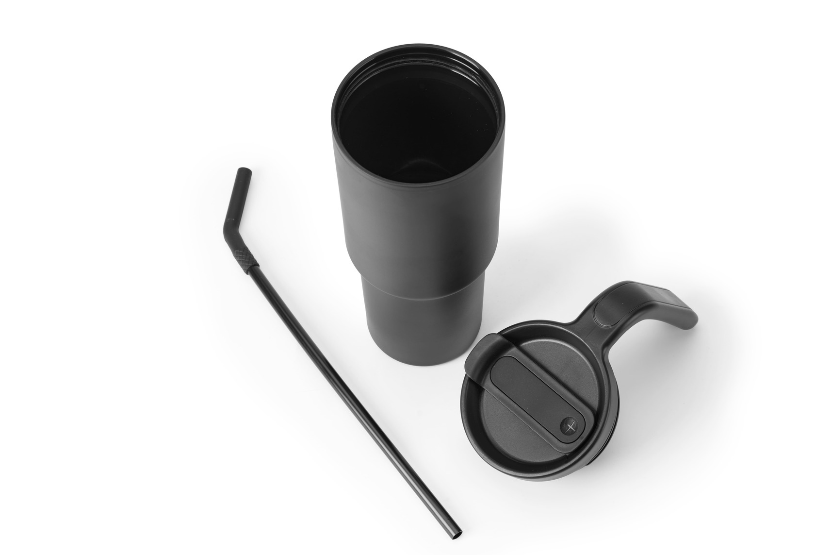FORZA 360 - Hans Larsen Recycled Stainless Steel/PP Tumbler with 360 Branding - Black - Mugs & Cups - Eco-Friendly Corporate Gifts Dubai