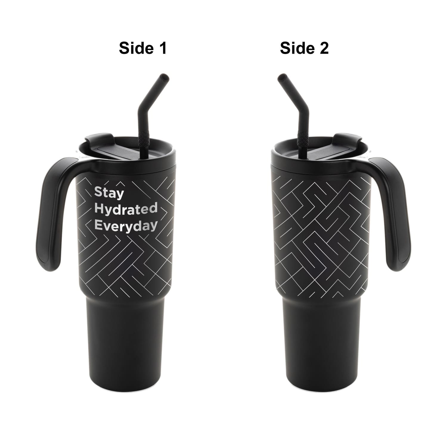 FORZA 360 - Hans Larsen Recycled Stainless Steel/PP Tumbler with 360 Branding - Black - Mugs & Cups - Eco-Friendly Corporate Gifts Dubai
