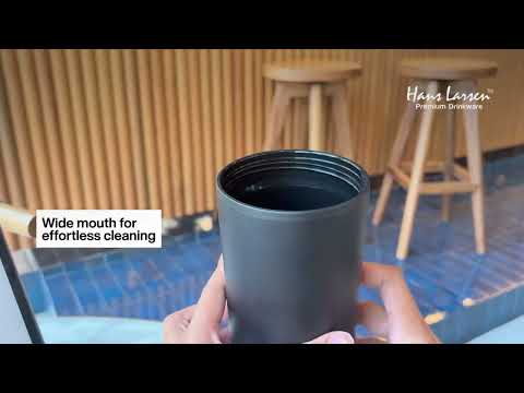 FORZA 360 - Hans Larsen Recycled Stainless Steel/PP Tumbler with 360 Branding - Navy Blue - Mugs & Cups - Eco-Friendly Corporate Gifts Dubai