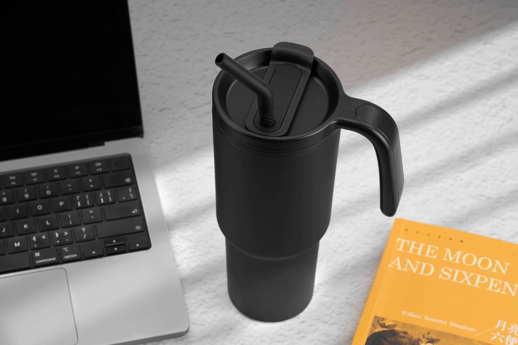 FORZA 360 - Hans Larsen Recycled Stainless Steel/PP Tumbler with 360 Branding - Navy Blue - Mugs & Cups - Eco-Friendly Corporate Gifts Dubai