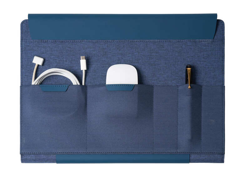 FULDA - CHANGE Collection RPET Laptop Case & Workstation - Navy Blue - Laptop Bags - Eco-Friendly Corporate Gifts Dubai