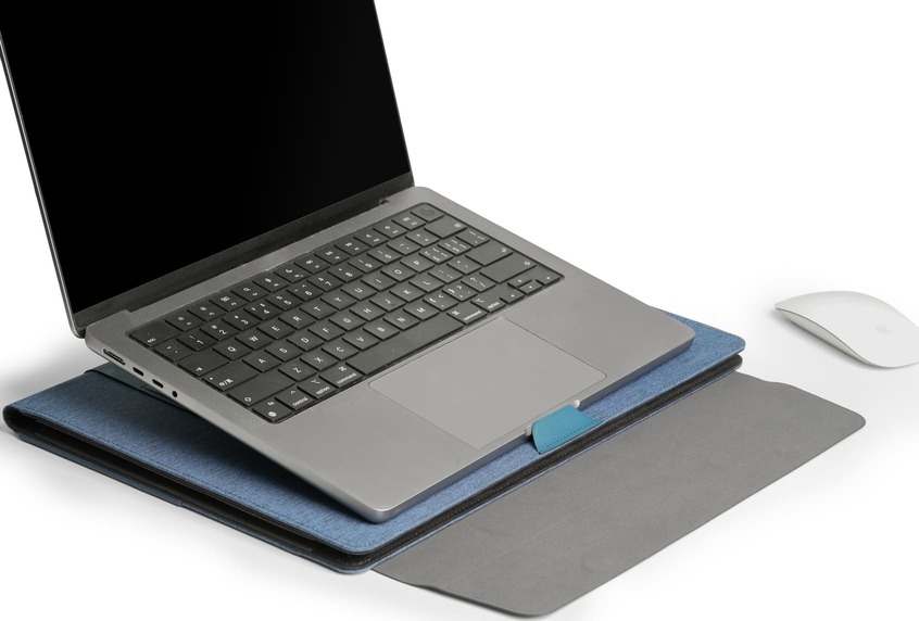 FULDA - CHANGE Collection RPET Laptop Case & Workstation - Navy Blue - Laptop Bags - Eco-Friendly Corporate Gifts Dubai