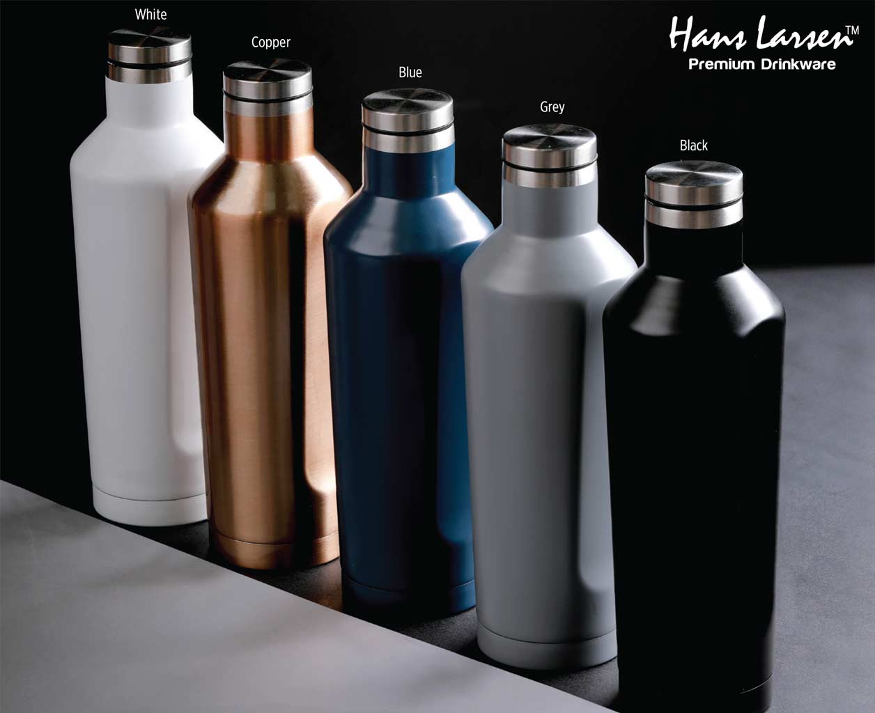 GALATI - Hans Larsen Double Wall Stainless Steel Water Bottle - White - Flasks & Bottles & Mugs & Cups - Eco-Friendly Corporate Gifts Dubai
