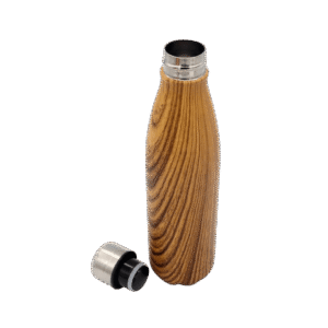 GEYER - Hans Larsen Stainless Steel Water Bottle with Wood Print - Brown - Flasks & Bottles - Eco-Friendly Corporate Gifts Dubai