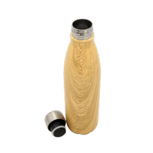 GEYER - Hans Larsen Stainless Steel Water Bottle with Wood Print - Yellow - Flasks & Bottles - Eco-Friendly Corporate Gifts Dubai