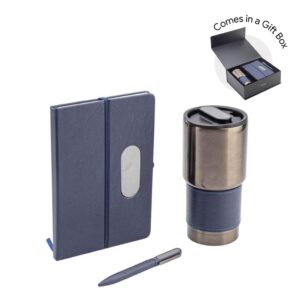 GIESSEN - Hans Larsen Gift Set of Tumbler, Notebook and Pen - Blue - Gift Sets - Eco-Friendly Corporate Gifts Dubai