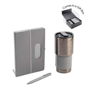 GIESSEN - Hans Larsen Gift Set of Tumbler, Notebook and Pen - Grey - Gift Sets - Eco-Friendly Corporate Gifts Dubai